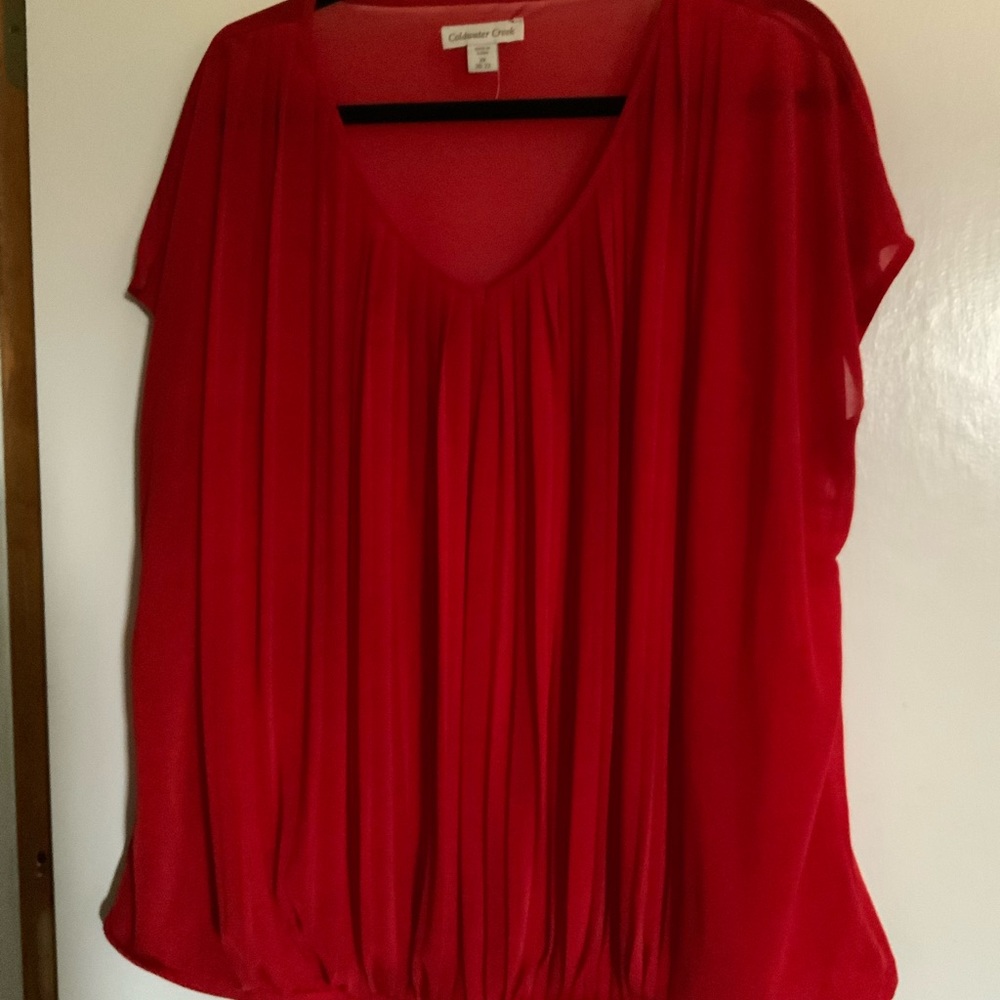 Coldwater Creek red pleated top